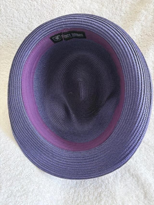 STACY ADAMS PURPLE Belmont Fedora Poly Braid Pinch Front Hat SZ LARGE 7 1/4