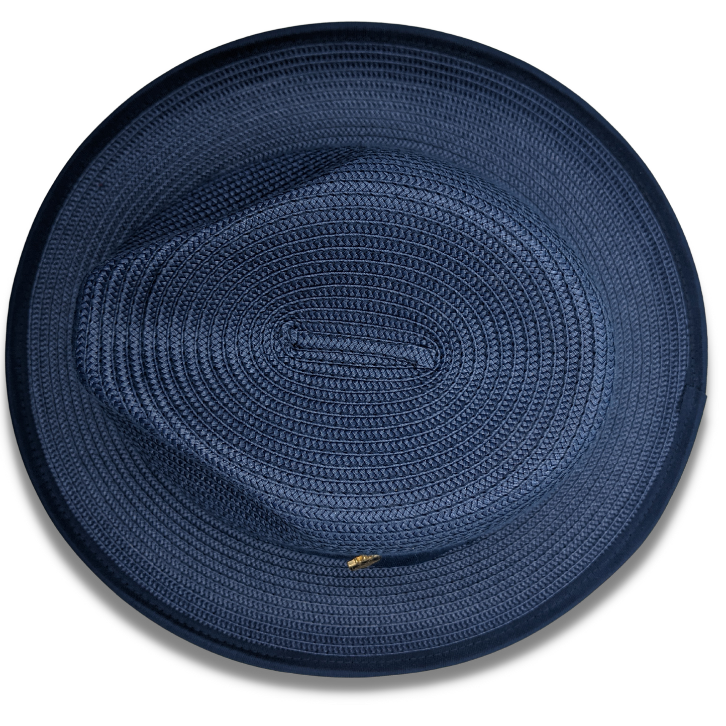 NAVY Wide Brim RED Bottom Braided Pinch Fedora Hat Brim SZ MED H76