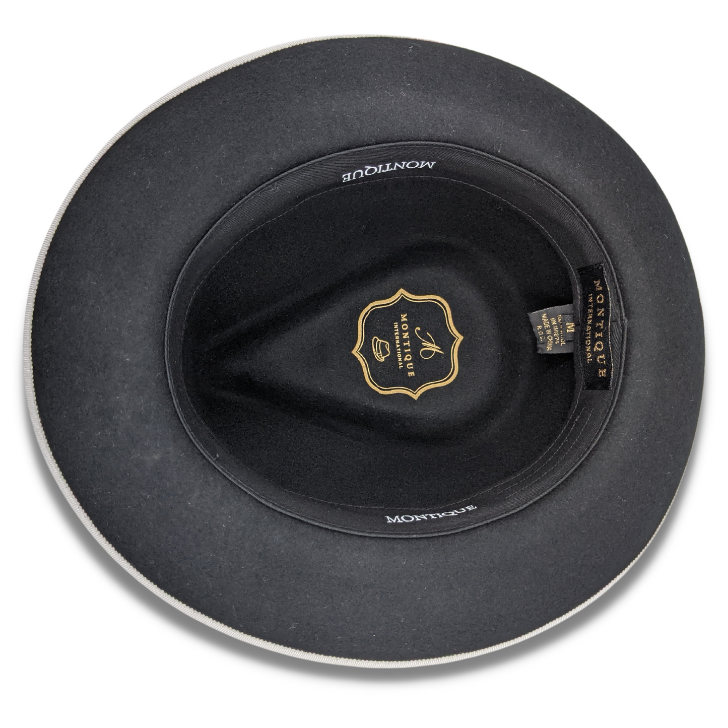 Montique Black 2 1/2 Inch Wide Brim Wool Felt Hat SZ LAR 7 1/4-7 3/8 H-83