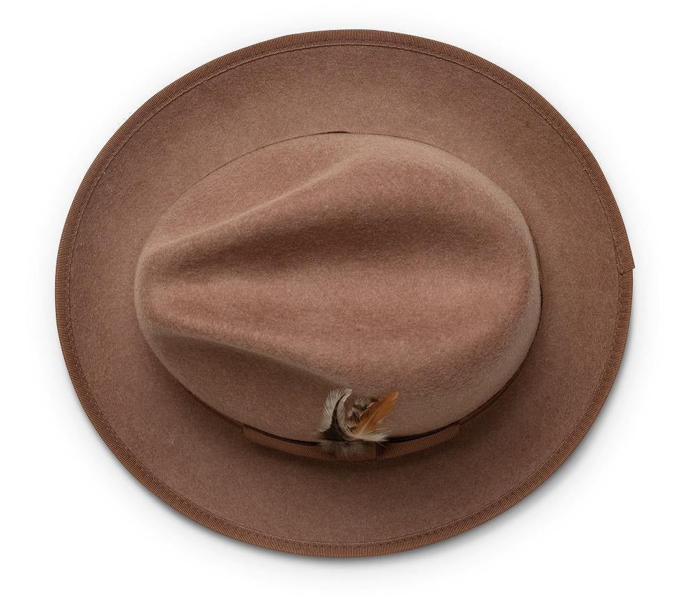Montique TAN/ Red Bottom BRIN 2 3/8 Grosgrain Ribbon Wool Felt SZ MEDIUM H 75