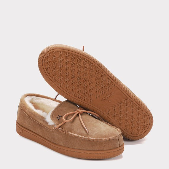 MYKOS THEO MEN'S SLIP -ON MOCCASIN CHESTNUT SZ 9 WIDE MM 2557