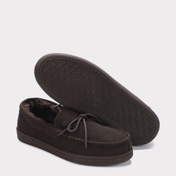 MYKOS THEO MEN'S SLIP -ON MOCCASIN CHOCOLATE     SZ 8. MM 2557