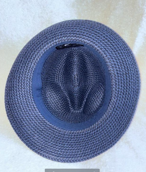 STACY ADAMS  INDIGO Fedora Poly Braided Pinch Front HAT SZ LARGE  7 1/4  US