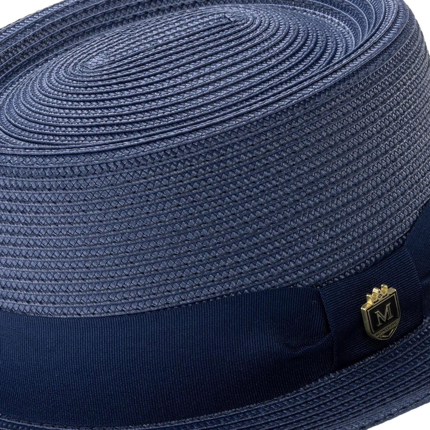 Montique Men’s Solid NAVY Pork Pie Hat. H-95