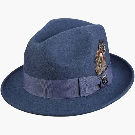 STACY ADAMS MEN'S FEDORA SAW 621 SOFT WOOL FELT MIST LARGE NEW WITH TAGS