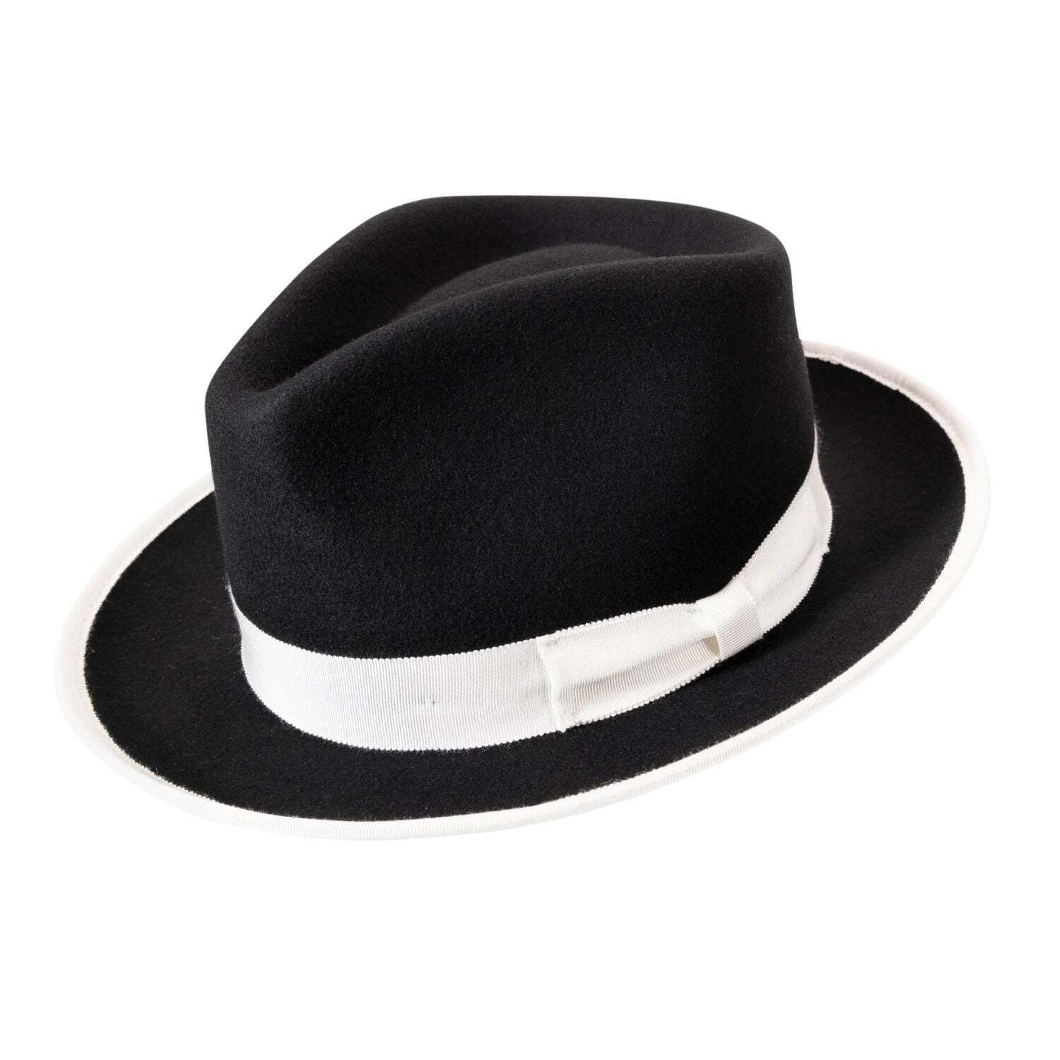Montique Black 2 1/2 Inch Wide Brim Wool Felt Hat sz  SZ MED.  7-7 1/8    H-83