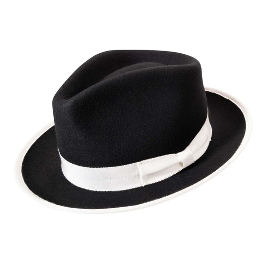 Montique Black 2 1/2 Inch Wide Brim Wool Felt Hat sz  SZ MED.  7-7 1/8    H-83
