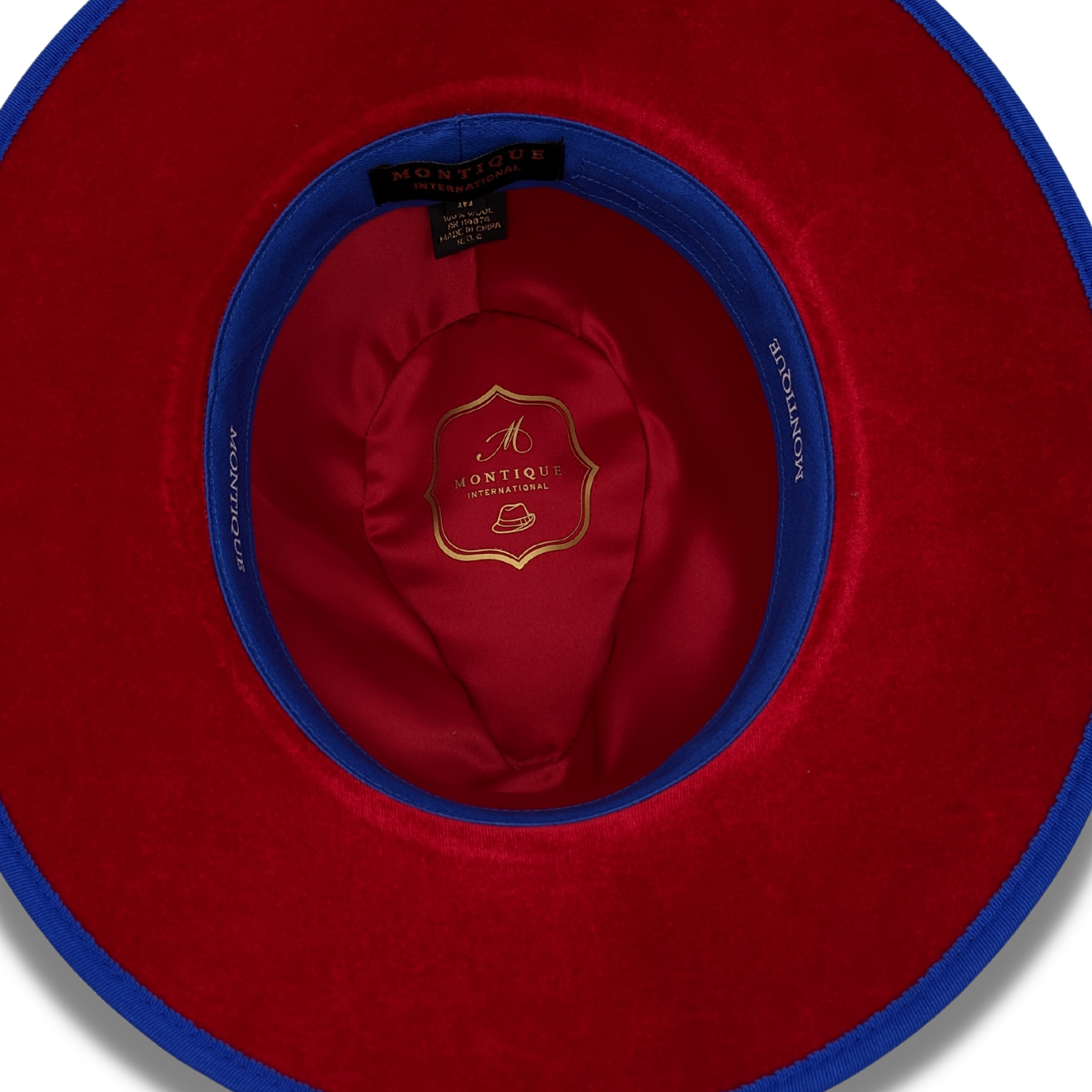 Montique Royal 3 1/8" Brim Red Bottom Wool hat    SZ LARGE   H-80
