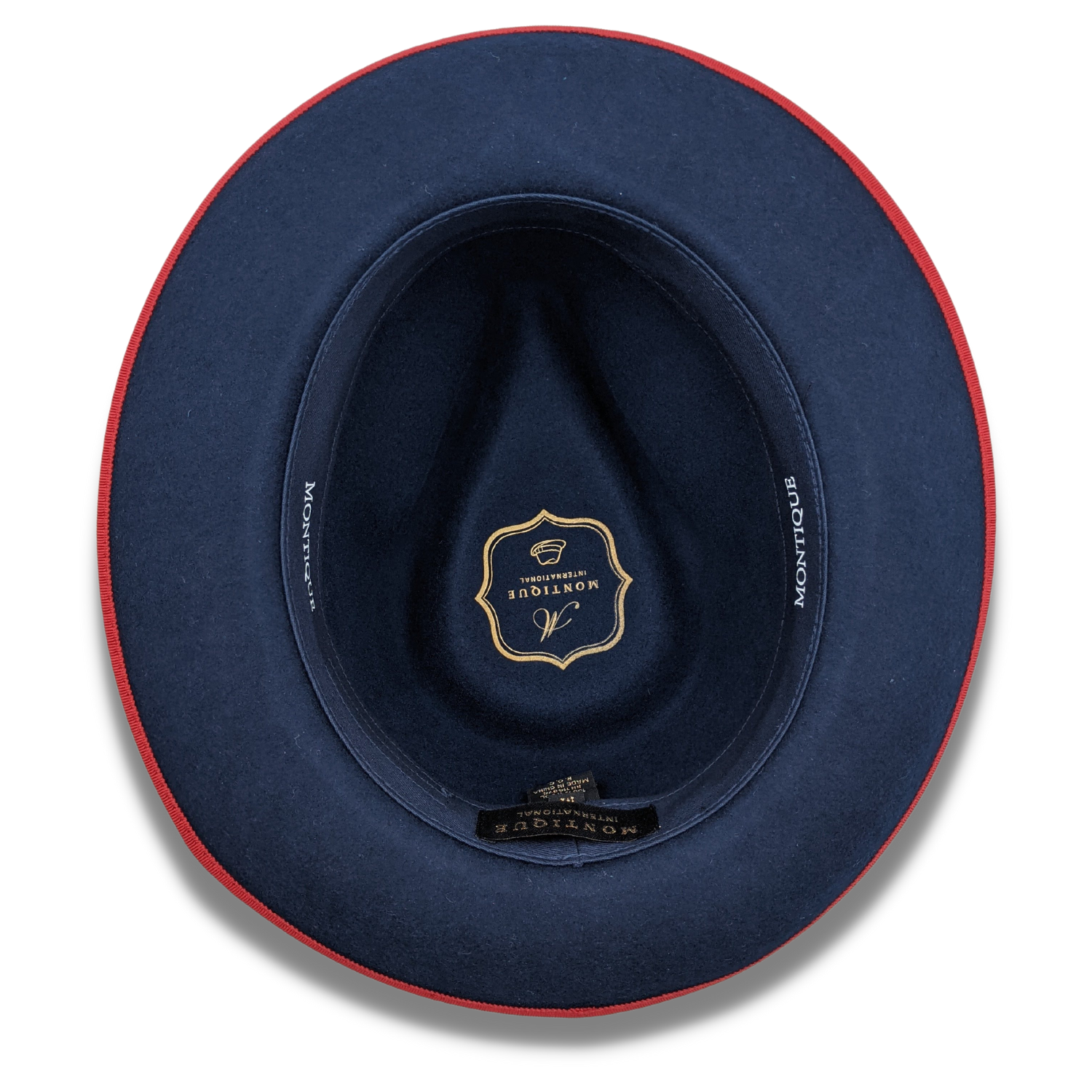 Montique NAVY 2 1/2 Inch Wide Brim Wool Felt Hat SZ XL 7 1/2-7 5/8  H-83