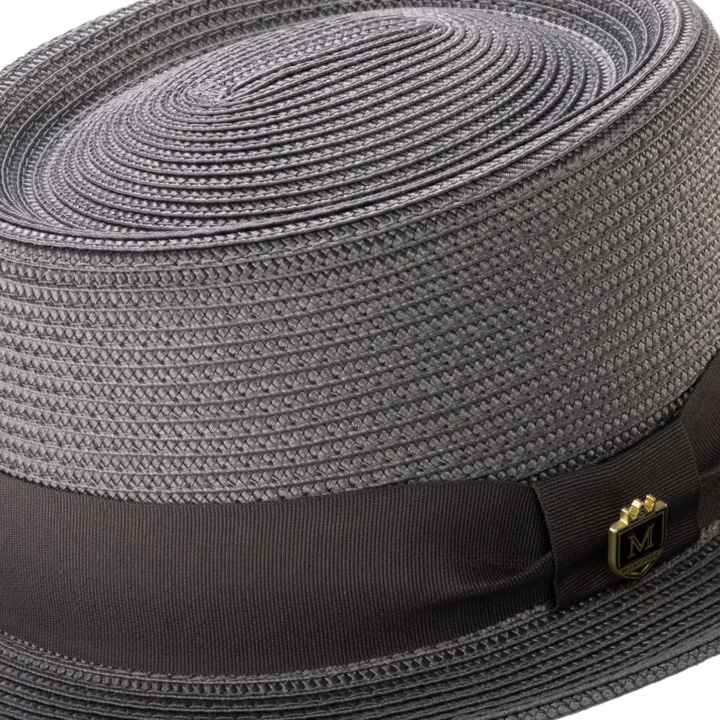 Montique Men’s Solid GRAY  Pork Pie Hat. H-95