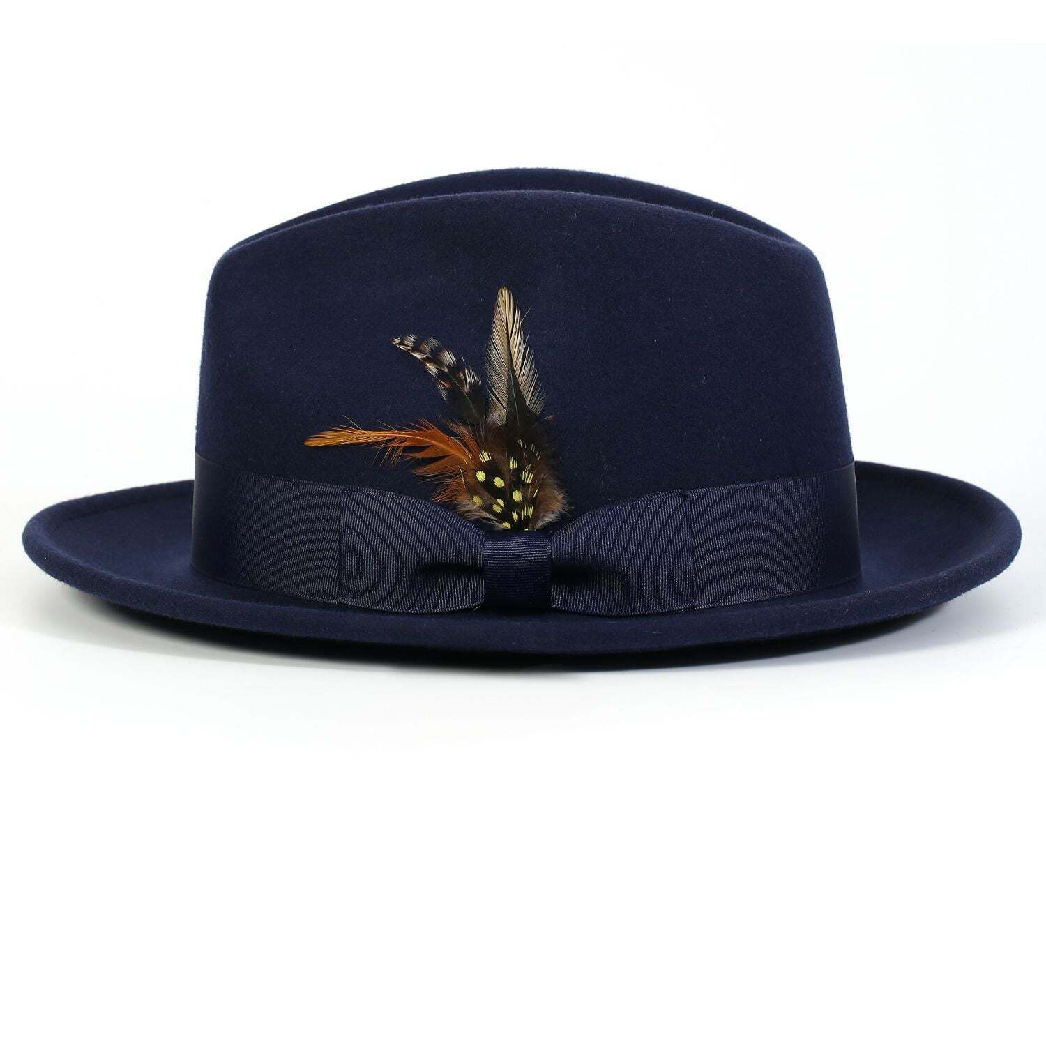 Montique NAVY Lightfelt 2 ½ Inch Wide Brim Wool Felt Hat MED 7-7 1/8 H-60