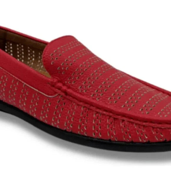 Montique Men's Red Weave Pattern Fashion Loafers   SIZE 9.5               S22