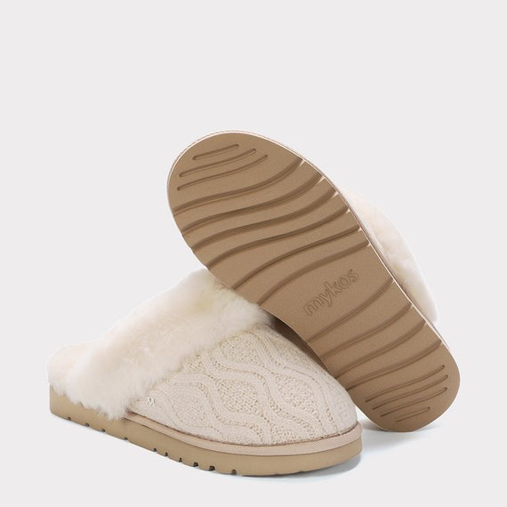 MYKOS Lia Women's IVORY Slip-On Scuff Slipper  SIZE 6   MW  2556