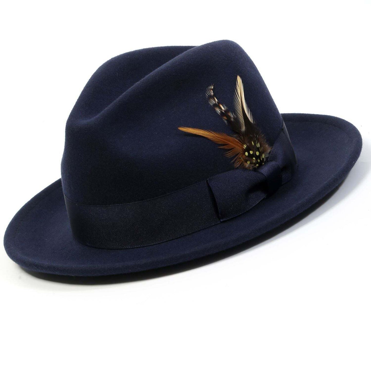 Montique NAVY Lightfelt 2 ½ Inch Wide Brim Wool Felt Hat LAR 7 1/4-7 3/8 60
