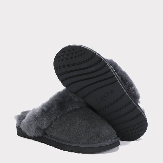 MYKOS Lia CHARCOAL Women's Slip-On Scuff Slipper  SIZE 6   MW  2556