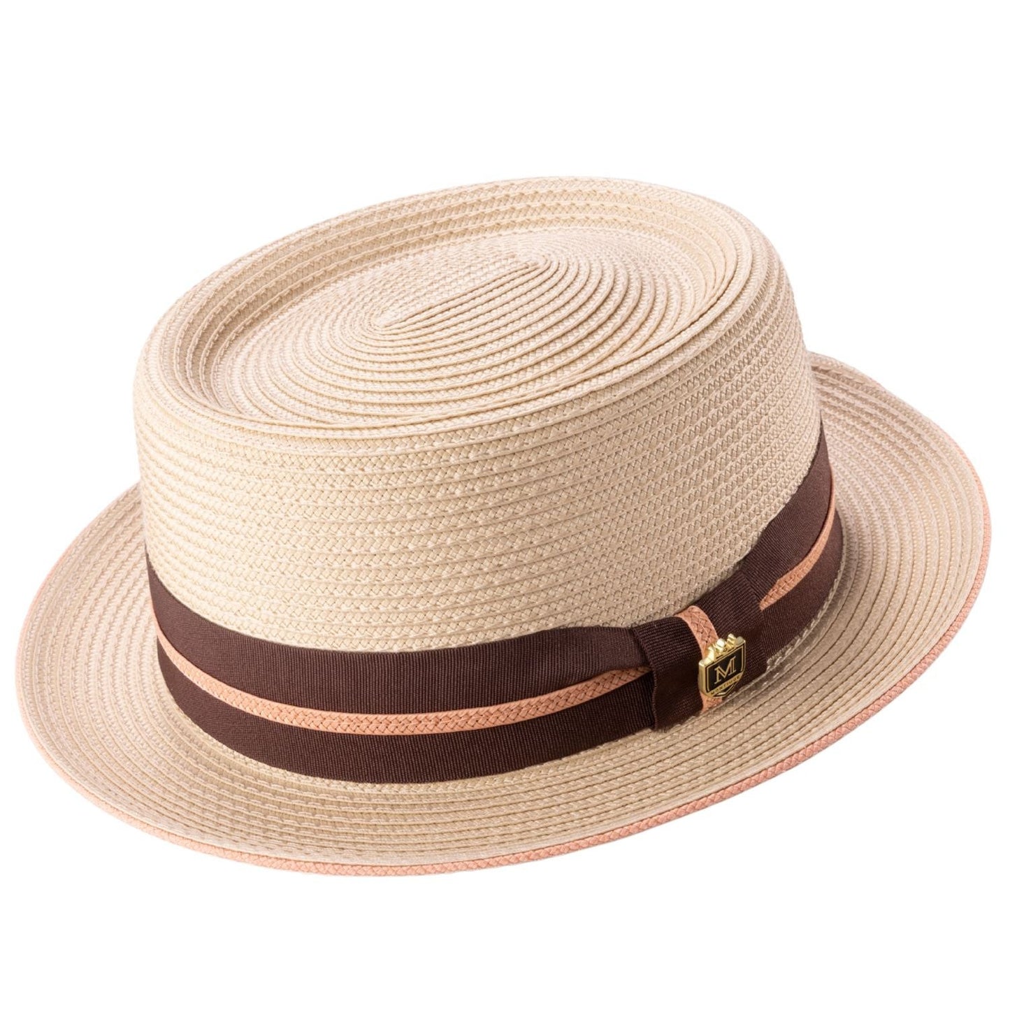Montique Men’s Beige Pork Pie Hat-OG.  h-92