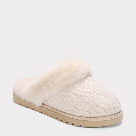 MYKOS Lia Women's IVORY Slip-On Scuff Slipper  SIZE 6   MW  2556