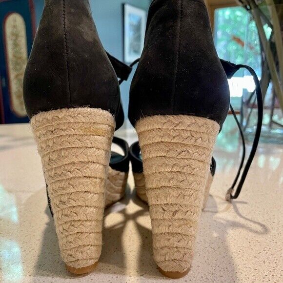CALVIN KLEIN GANESSA NUBUCK LEATHER ESPADRILLE 8M