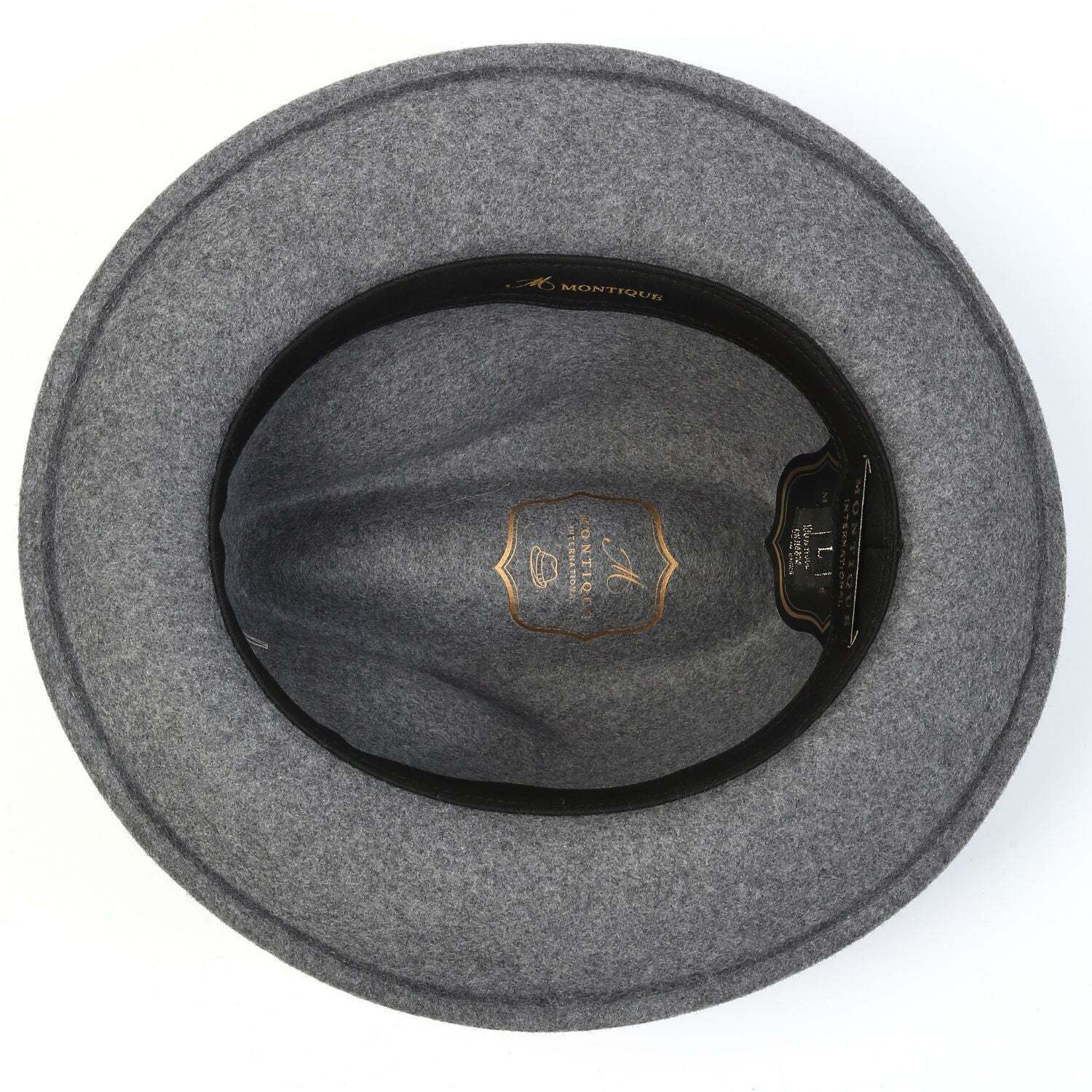 Montique GRAY 2" Snap Brim Crushable Felt Wool Fedora Hat  SZ LAR 7 1/4  H-10