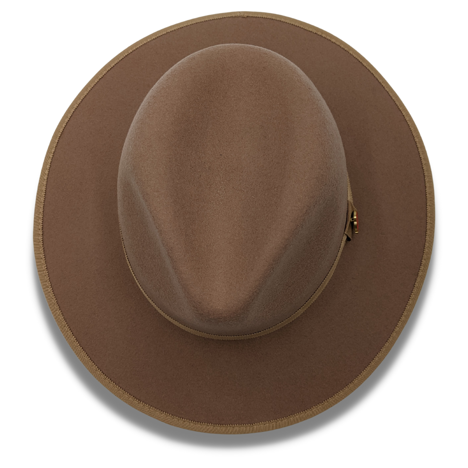 Montique Tan 3 1/8" Brim Red Bottom Wool Felt Dress Hat  SZ LARGE  H-80