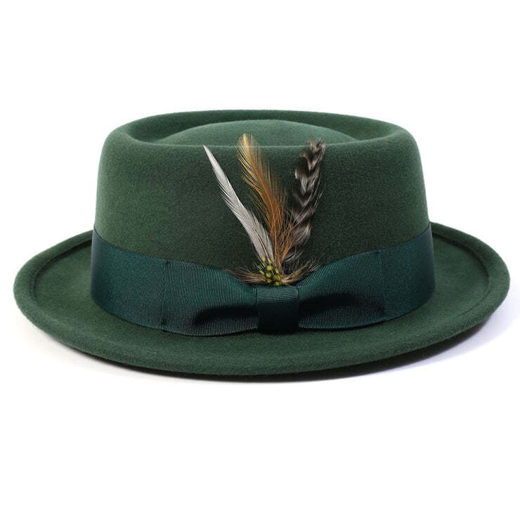 MONTIQUE HUNTER PORK PIE HAT.  SZ MED - 7-7 1/8                           H88