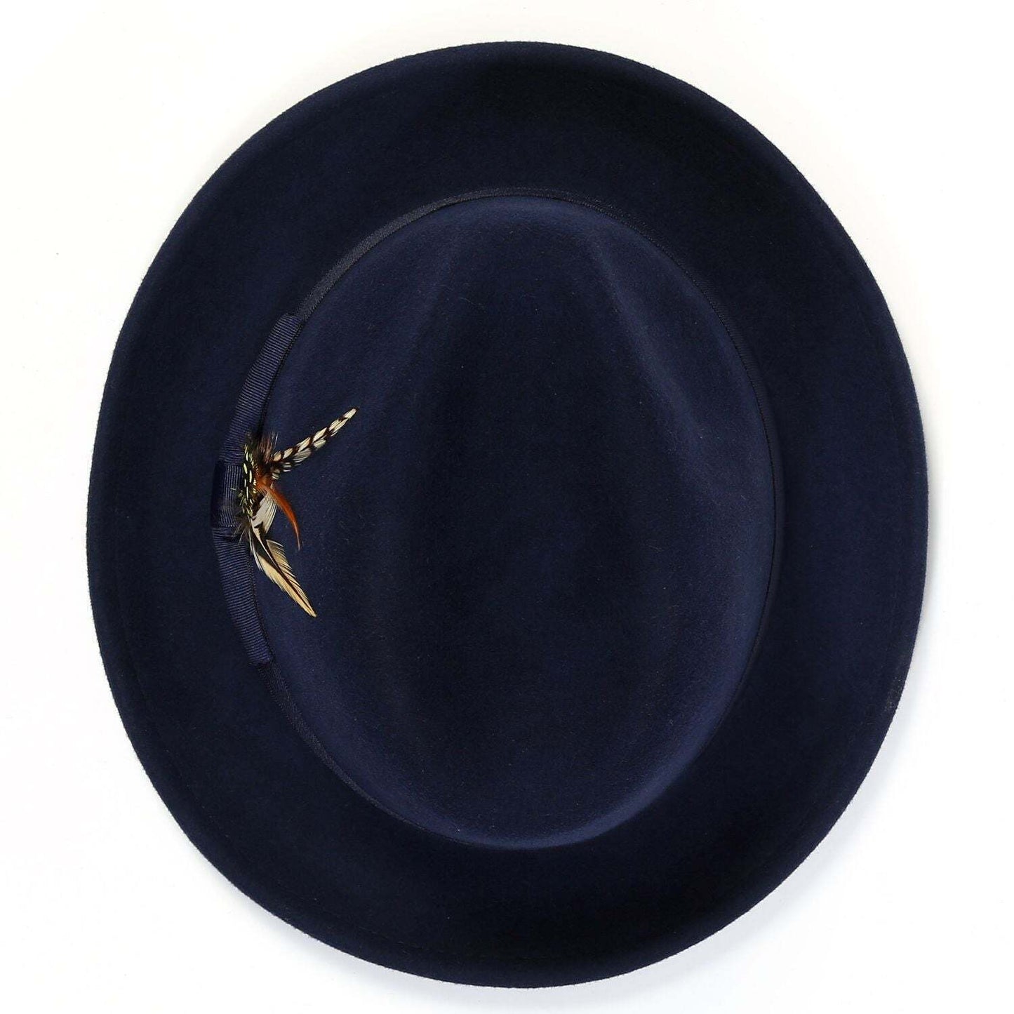 Montique NAVY  2" Snap Brim Crushable Felt Wool Fedora Hat  SZ LAR 7 1/4  H-10