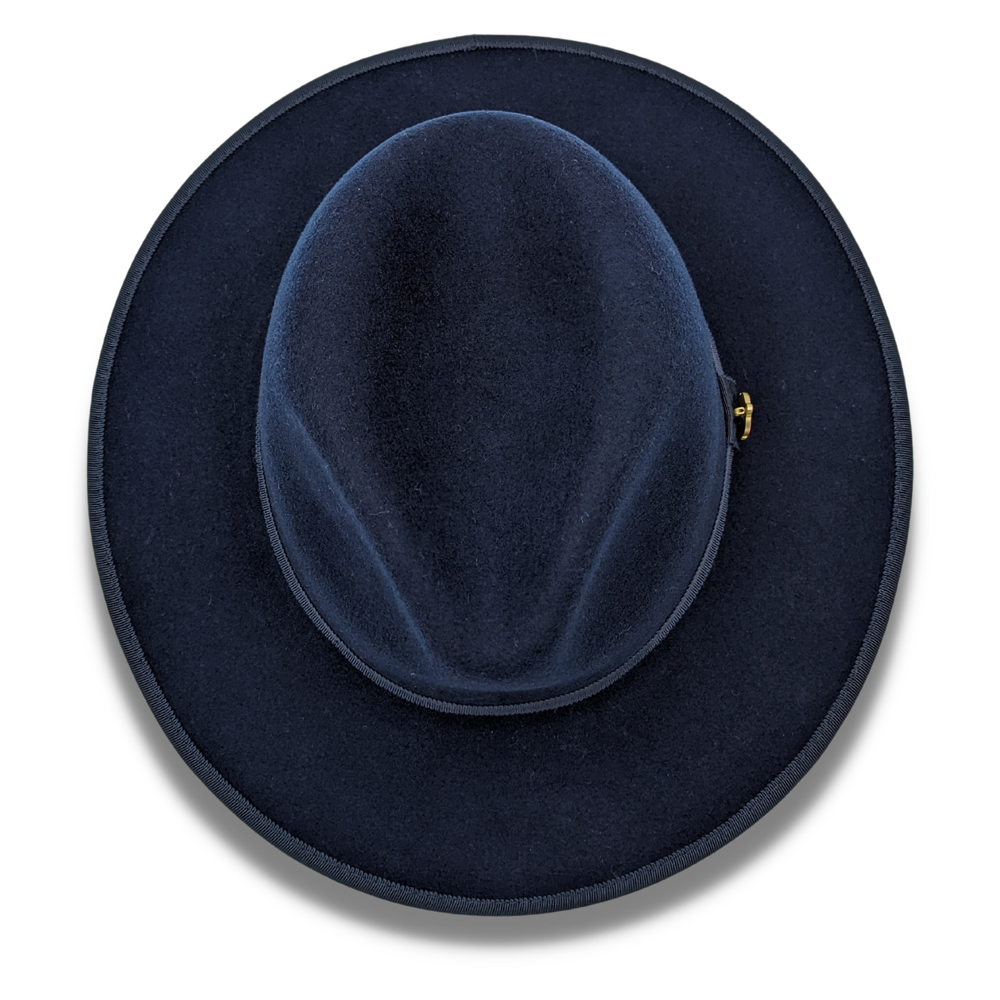 Montique NAVY  3 1/8" Brim Red Bottom Wool Felt Dress Hat  SZ MED      H-80