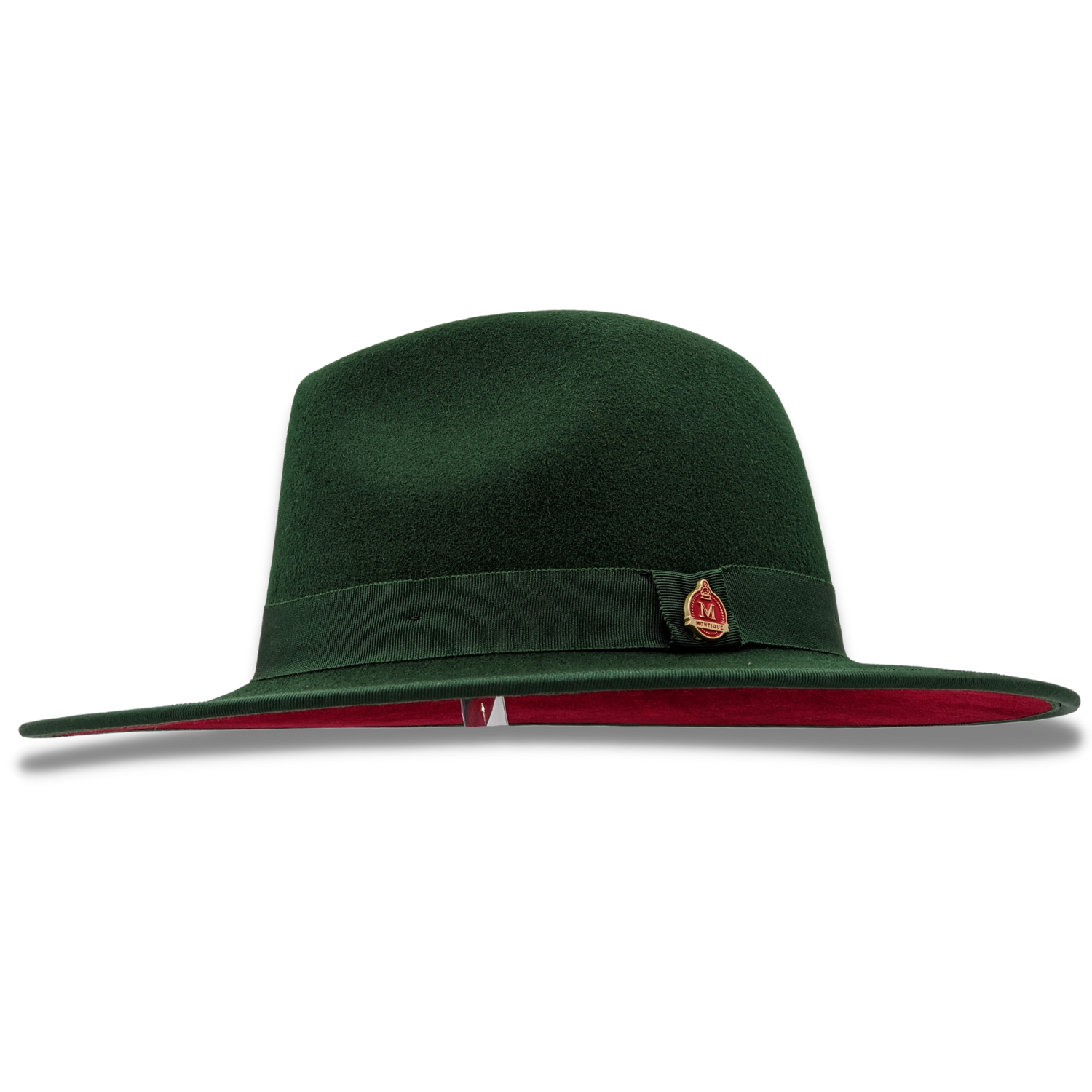 Montique HUNTER  3 1/8" Brim Red Bottom Wool Felt Dress Hat  SZ MED      H-80