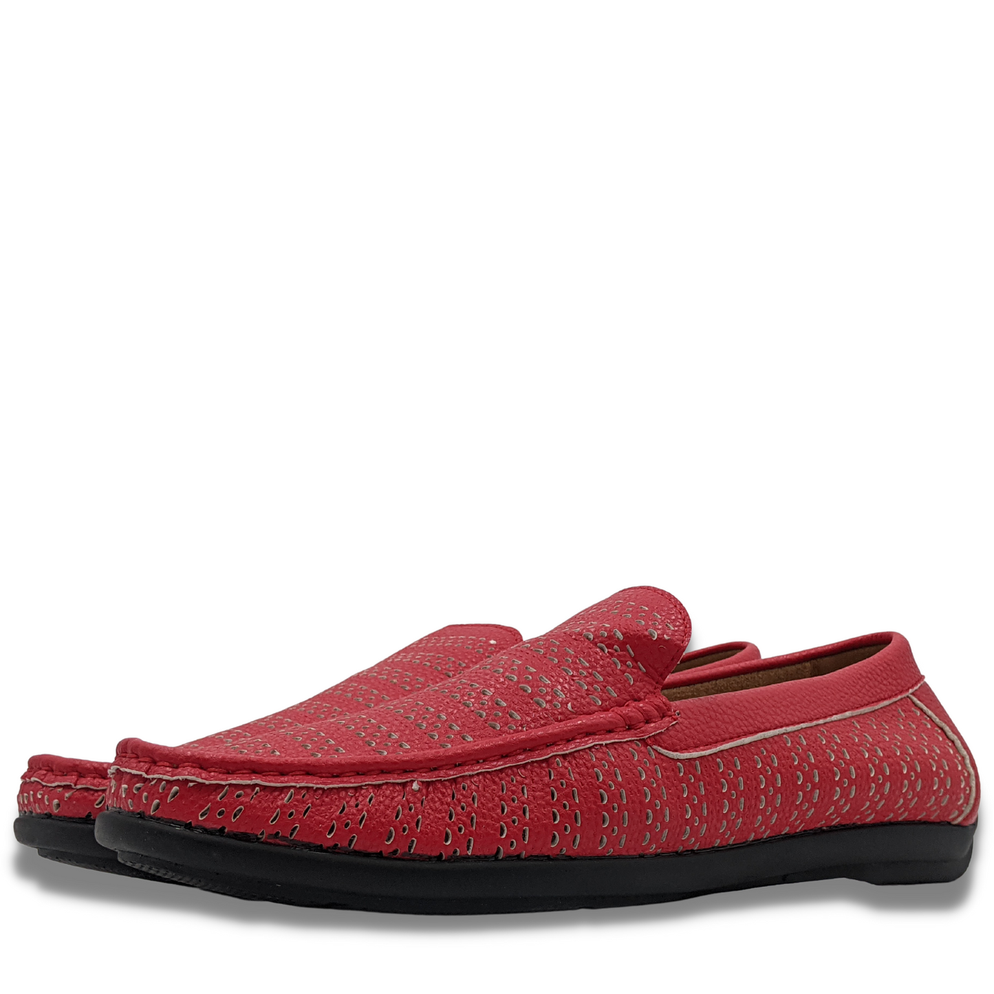 Montique Men's Red Weave Pattern Fashion Loafers   SIZE 9.5               S22