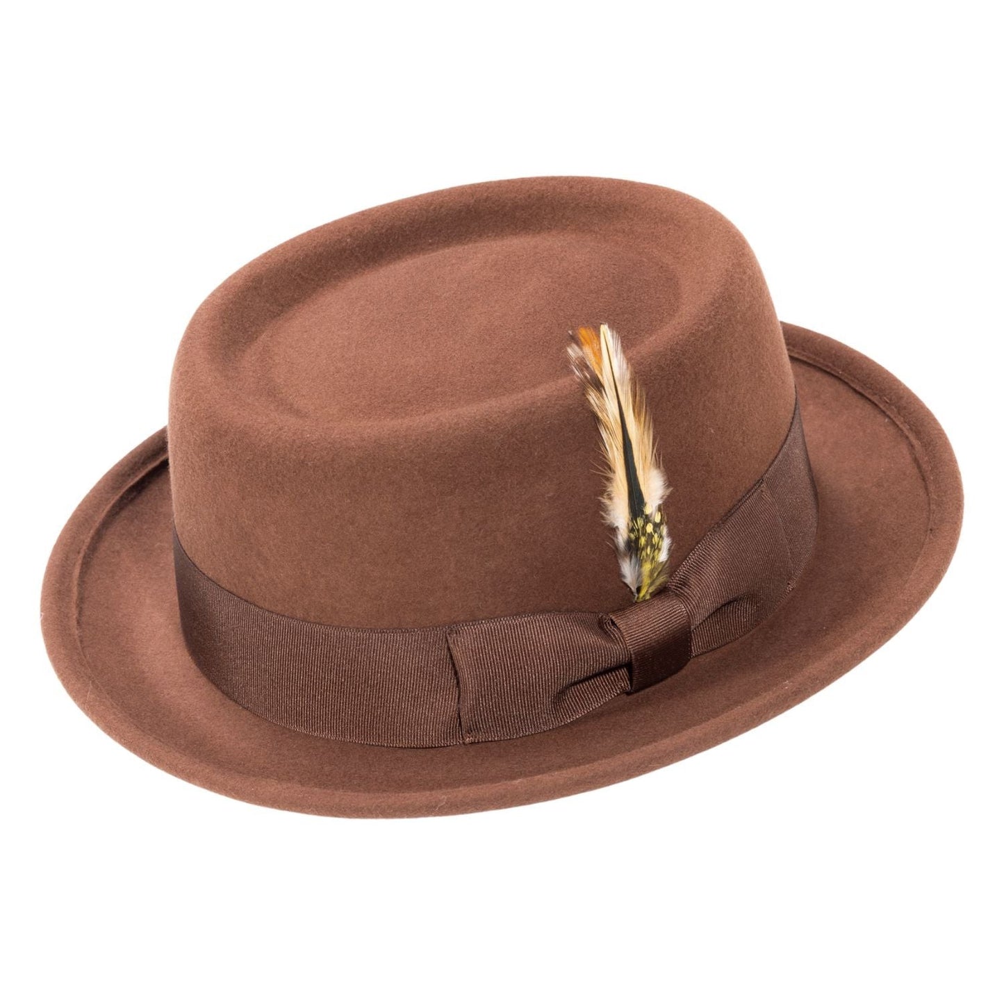 MONTIQUE BROWN  PORK PIE HAT.  SZ MED - 7-7 1/8                       H88