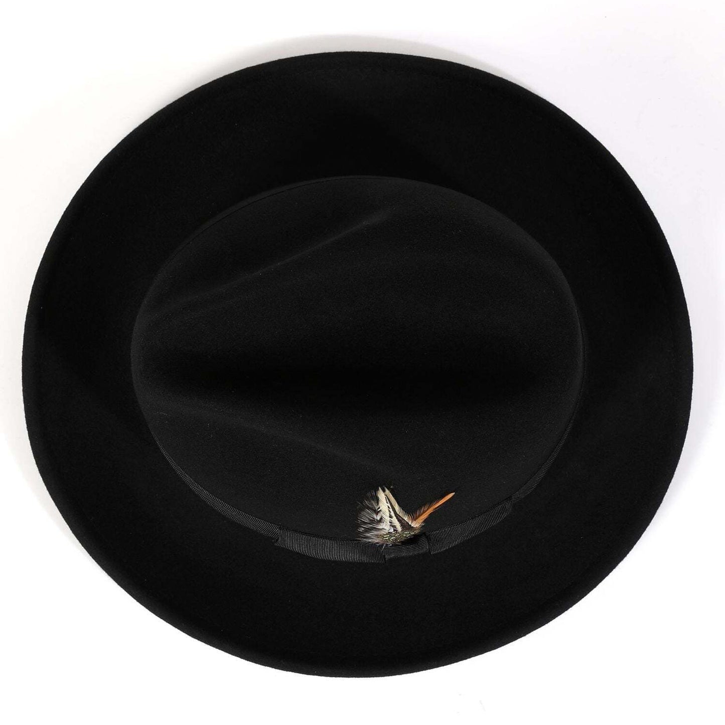 Montique BLACK Lightfelt 2 ½ Inch Wide Brim Wool Felt Pinch Hat MED 7-7 1/8 H-60