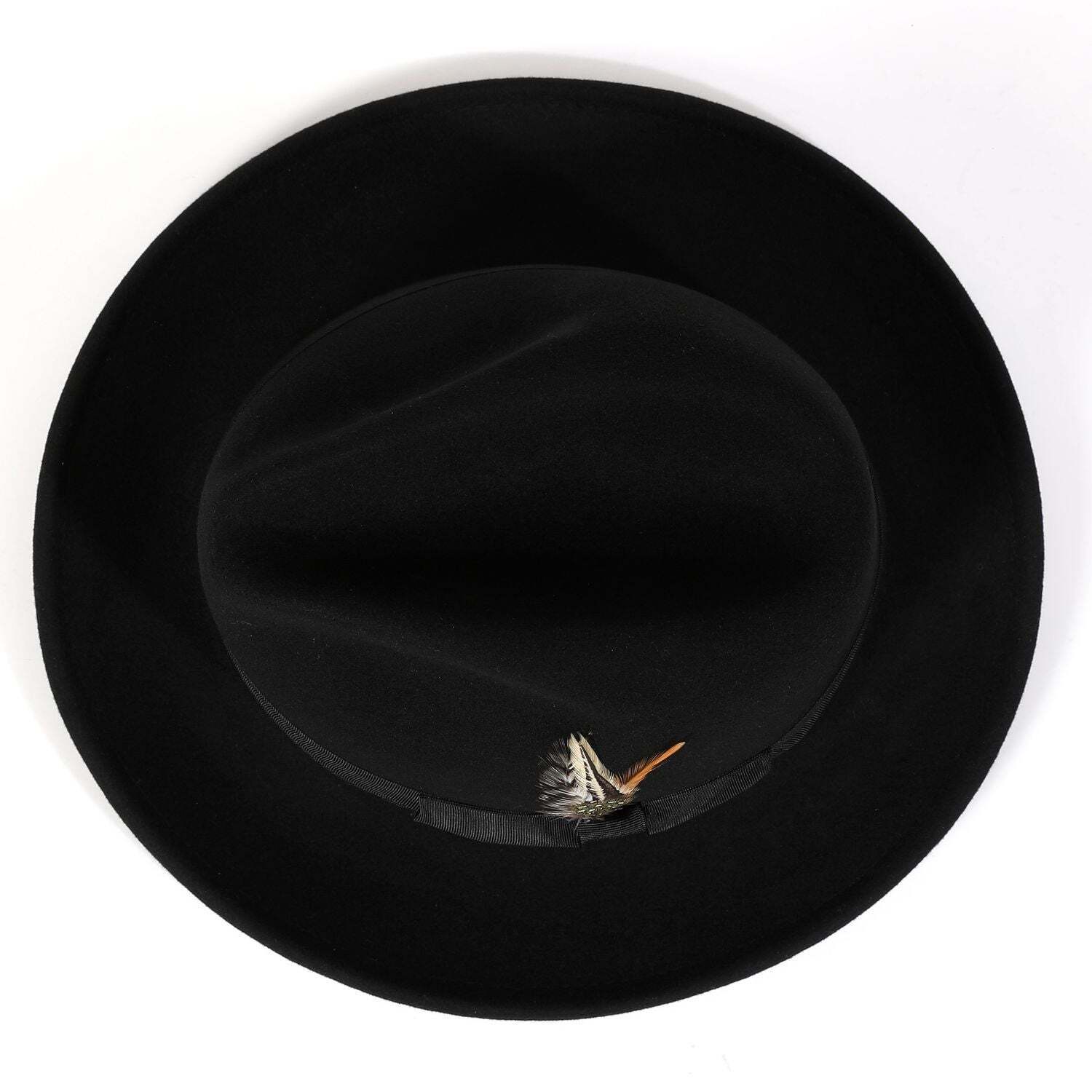 Montique BLACK Lightfelt 2 ½ Inch Wide Brim Wool Felt Pinch Hat MED 7-7 1/8 H-60