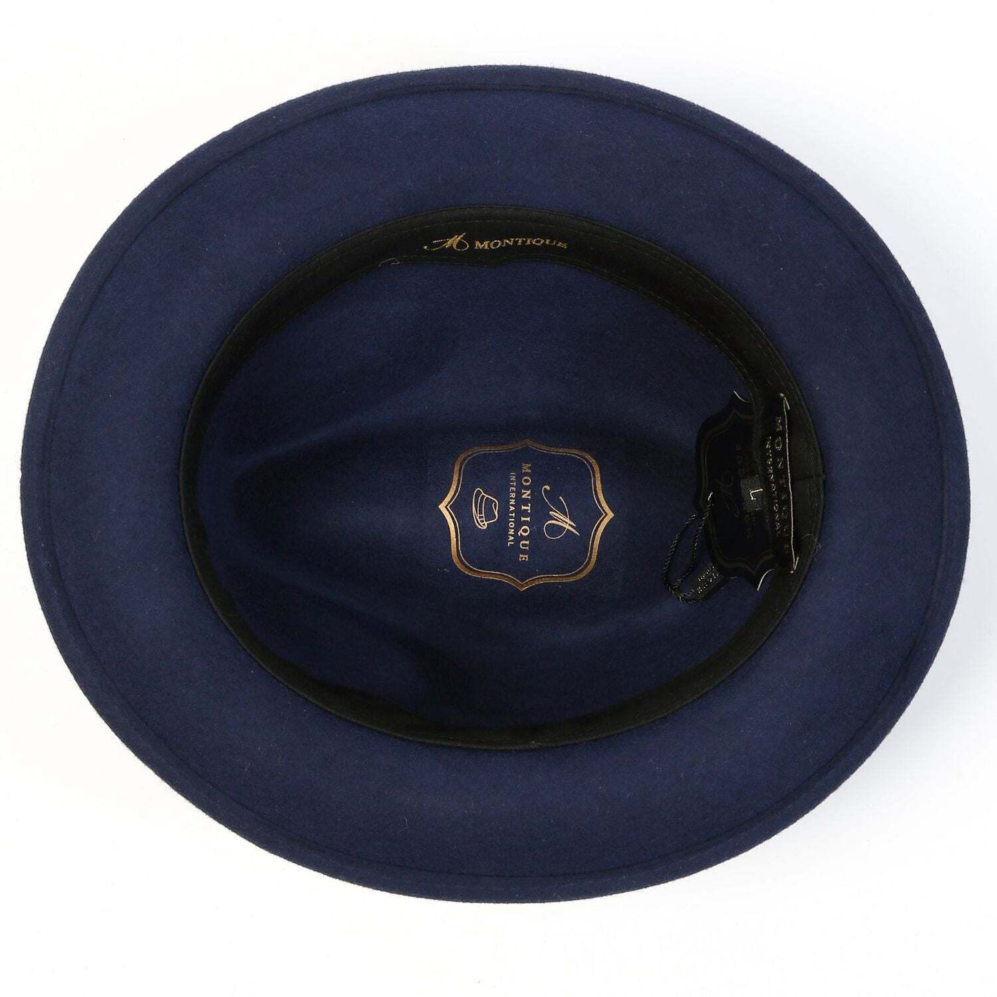 Montique NAVY Lightfelt 2 ½ Inch Wide Brim Wool Felt Hat MED 7-7 1/8 H-60