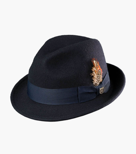 STACY ADAMS Crushable Wool Felt Fedora Hat BLACK SZ LARGE