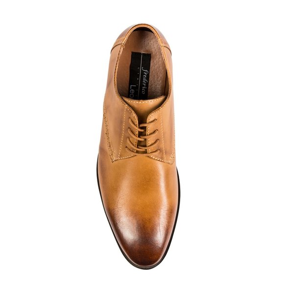 FREDERICO LEONE “HUDSON”TAN PLAIN TOE OXFORD