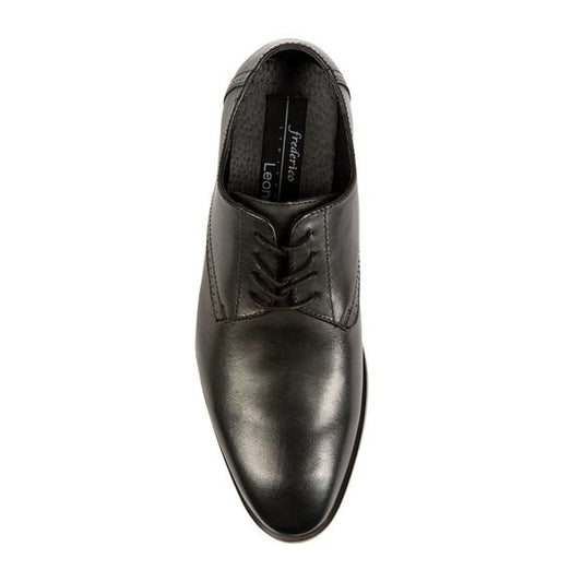 FREDERICO LEONE “HUDSON”BLACK PLAIN TOE OXFORD