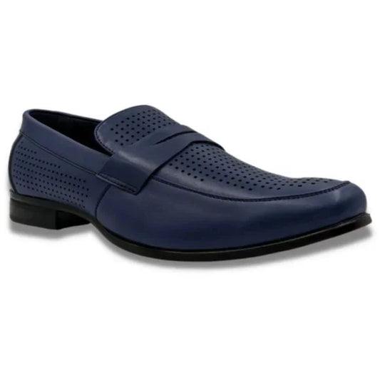 Montique Navy Casual Loafer Shoes S84
